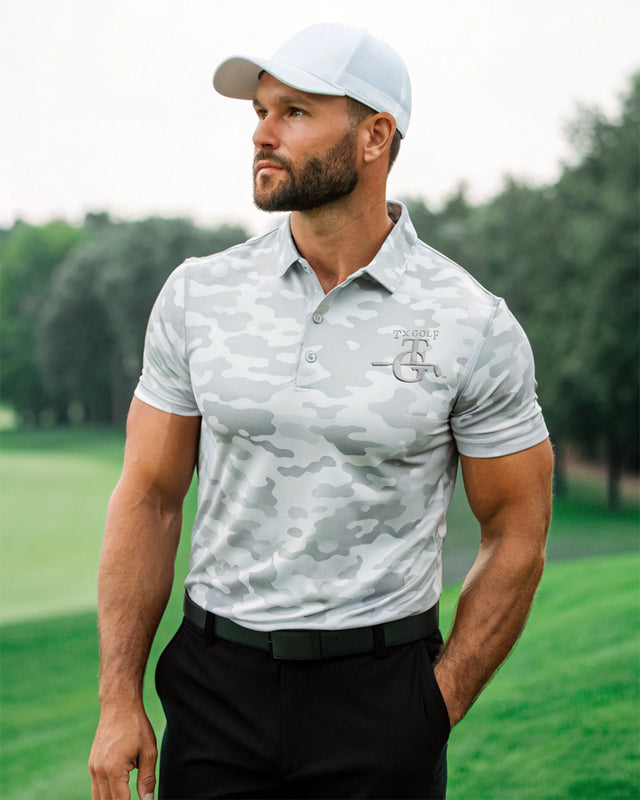 1-TX GOLF TG. WHITE CAMO SHIRT.