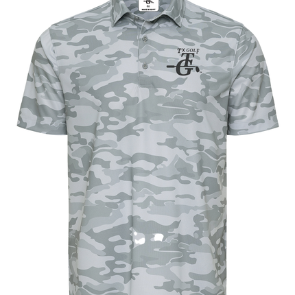 Texas Golf Crosswind Polo – Performance Camo Polo - Grey LB