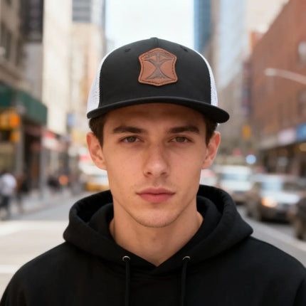 Pathfinder - Texas Pioneer - Black & White Trucker Hat