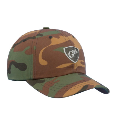 Texas Gear Insignia Logo. Adorn the FlexFit YP Classic Retro “CAMO” Trucker Hat