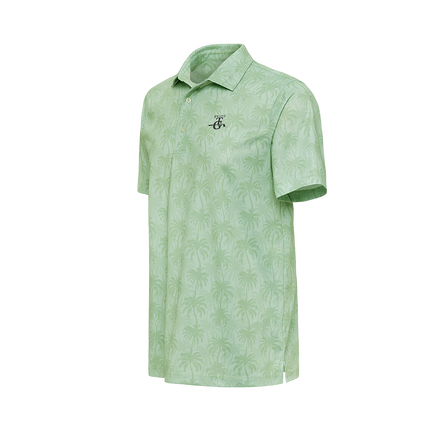 Texas-Inspired Charleston Green Palm Performance Polo Shirt, adorned with the 3D TX-GOLF TG Logo.