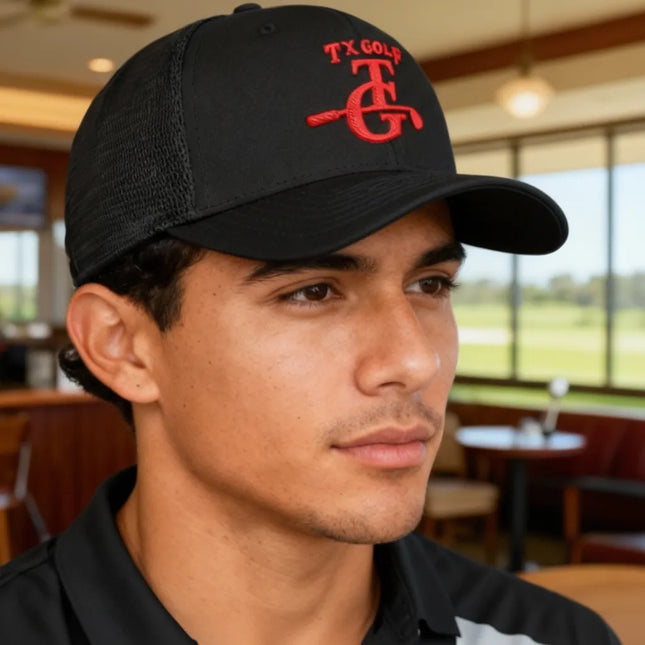 Maverick - Texas Golf - Black Mesh Hat - 1RL