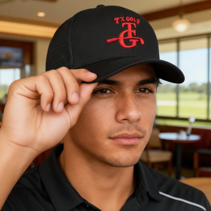 Maverick - Texas Golf - Black Mesh Hat - 1RL
