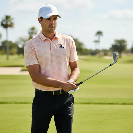 Charleston_Coral Polo Shirt With TX Golf 3D TPU Logp.