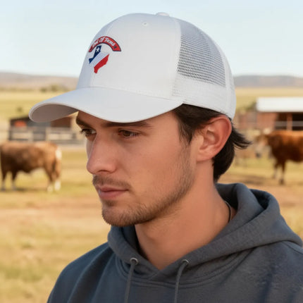Maverick - Texas Lone Star Map - White Hat