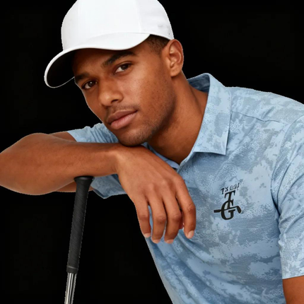 Texas-Inspired Monterey Performance Polo, adorned with the 3D TX-GOLF TG Logo.