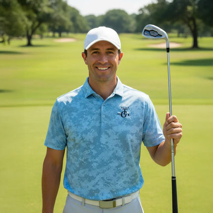 Texas-Inspired Monterey Performance Polo, adorned with the 3D TX-GOLF TG Logo.