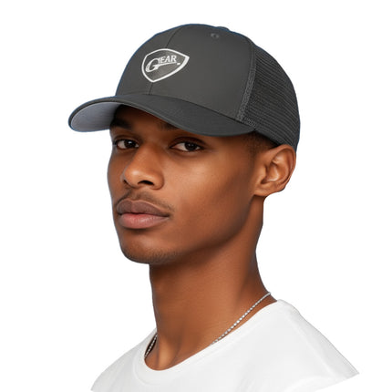 Texas Gear’s Insignia 3D Logo. Adorn on a FlexFit Black Mesh Hat.