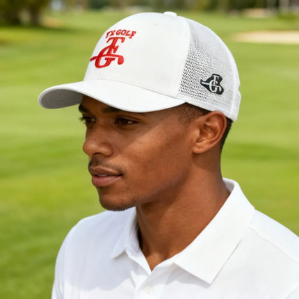 Maverick - Texas Golf - White Mesh Hat - LR1