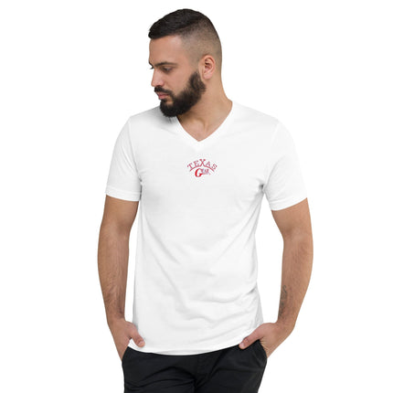 Out Of Texas White / S Men Short Sleeve V-Neck T-Shirt Out_Of_Texas