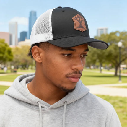 Scout - Texas Pioneer - Black & White Trucker Hat