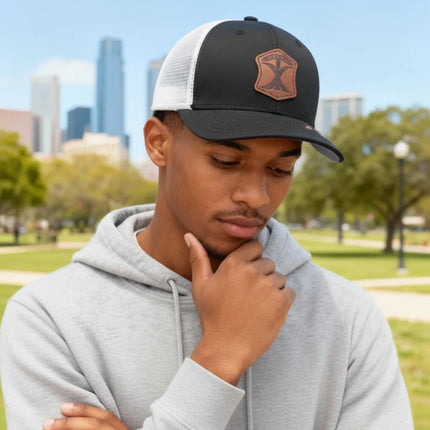 Scout - Texas Pioneer - Black & White Trucker Hat
