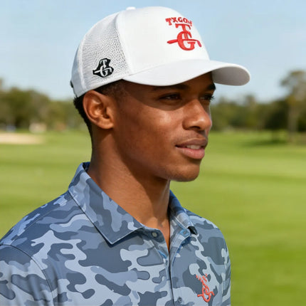 Maverick - Texas Golf - White Mesh Hat - LR1
