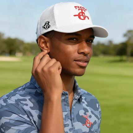 Maverick - Texas Golf - White Mesh Hat - LR1