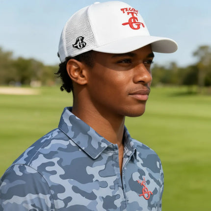 Maverick - Texas Golf - White Mesh Hat - LR1